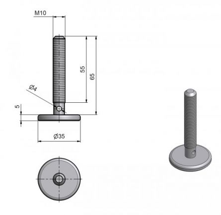 �roub regula�n� 35mm M10 Zn b�l�