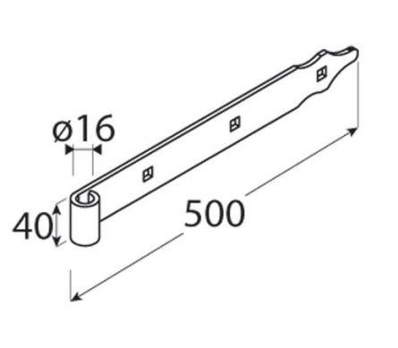 DO z�v�s p�sov� 500x40/5.0 d 16mm �ern�