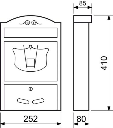 Po�t.schr�nka BK301 an.zlat� 252x410x80