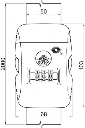 Visac� z�mek TSA 319 C popruh 3-k�dov�