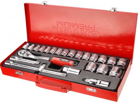 Hlavice n�str�n�, sada 24ks, 1/2" EXTOL