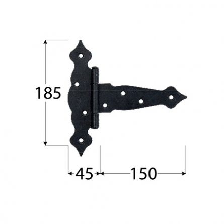 DO z�v�s troj�.ozdobn� 150x45x2,5mm �ern