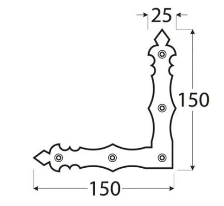 DO rohovn�k ozdobn� 150x150x25x2.5 �ern�
