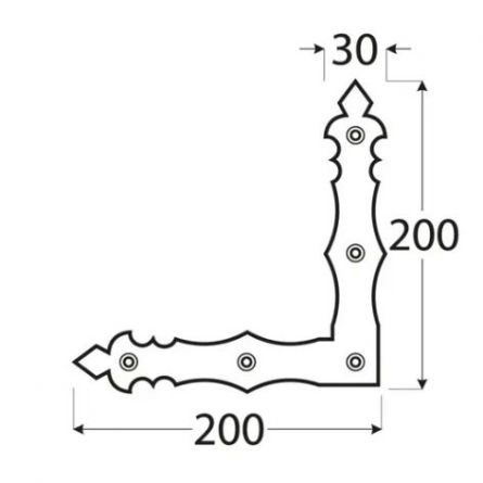 DO rohovn�k ozdobn� 200x200x30x3.0 �ern�