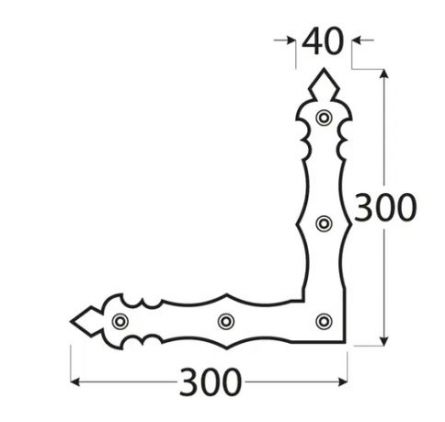 DO rohovn�k ozdobn� 300x300x40x4.0 �ern�