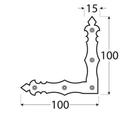 DO rohovn�k ozdobn� 100x100x15x2.0 �ern�