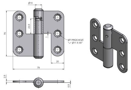 Z�v�s dve�n� 70 rovn� prav� Zn b�l�