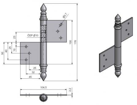 Z�v�s dve�n� 100 UR14 L �ern� RAL9005