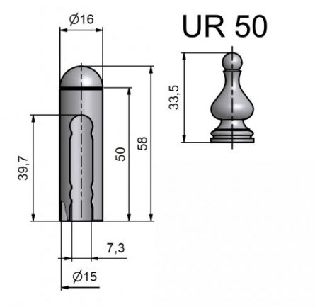 N�vlek TRIO 15-UR50 B�l� RAL 9010