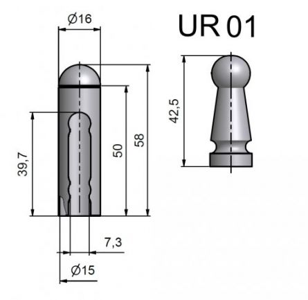 N�vlek TRIO 15-UR01 B�L� RAL 9010