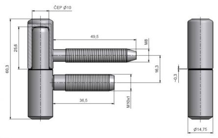 Z�v�s dve�n� 60/10 M10x1/37 Ni sat.