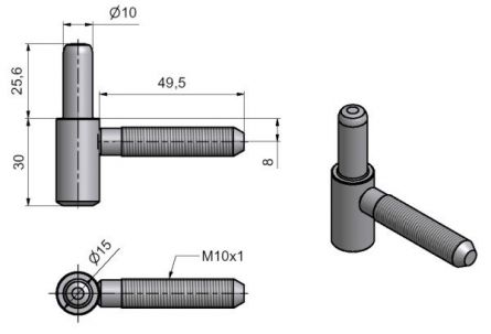 Z�v�s dve�n� 60/10 SD M10x1/50 Zn �lut�
