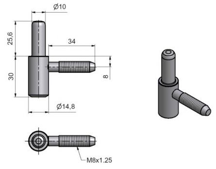 Z�v�s dve�n� 60/10 SD M8 Zn b�l�