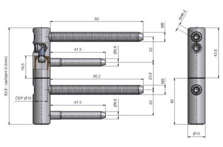 Z�v�s dve�n� trio 15 PYRO2 M8 PH Zn b�l�