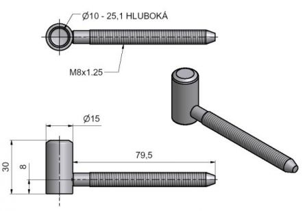 Z�v�s dve�n� 60/10 HD M8x80 Ni sat.