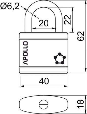 Visac� z�mek ATOM-APOLLO 40mm �ERN�
