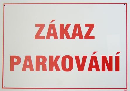 VT Z�KAZ PARKOV�N�  A4 plast