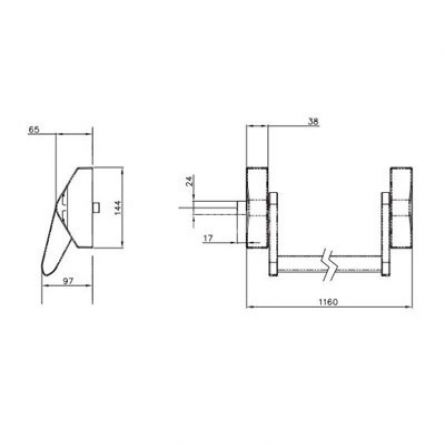Panik.kov.PED200 1200mm �ern� 1bod