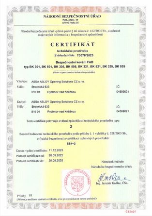 Bezp.kov�n� BK301/90 klika+klika bp F1