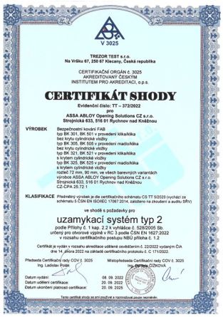 Bezp.kov�n� BK305/90 klika+madlo bp F1