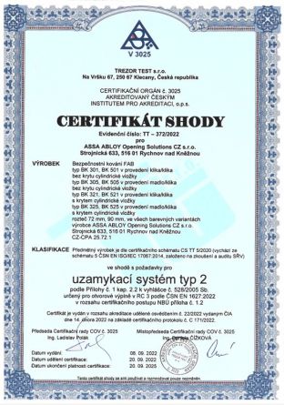 Bezp.kov�n� BK321/72 klika+klika sp F1