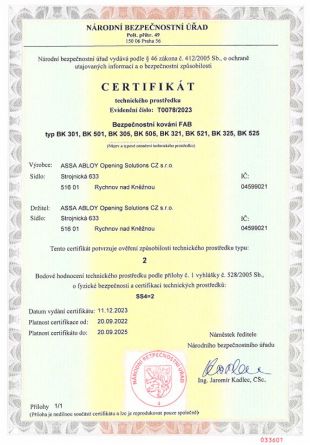 Bezp.kov�n� BK321/72 klika+klika sp F1