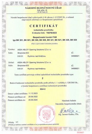 Bezp.kov�n� BK321/90 klika+klika sp F1