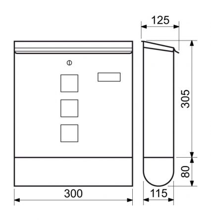 Po�t.schr�nka BK203 antracit 300x385x115