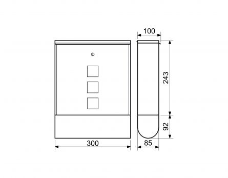 Po�t.schr�nka BK210 s tubusem �ern� matn�