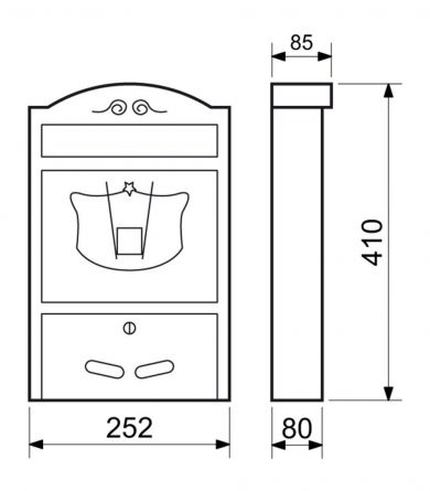 Po�t.schr�nka BK301 ST�.PR�K 252x410x80