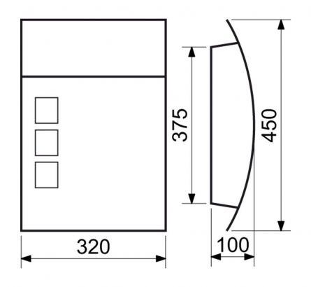 Po�t.schr�nka BK931 nerez+sklo ok�nka