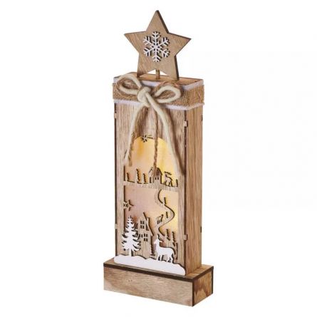 E- dekorace v�no�n� hv�zda d�evo p��rodn� mal�