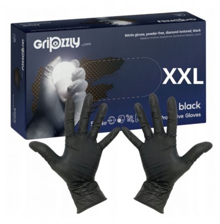 Och rukavice jednor�z. Gripzzly Nitril.�ern� XL