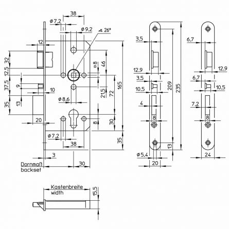 WILKA z�mek zadl.E 5495 L 72/55/8 235x20