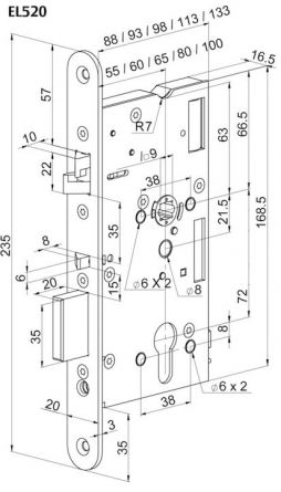 Zadl.z�mek panik sam.el.mot.EL520/55/20
