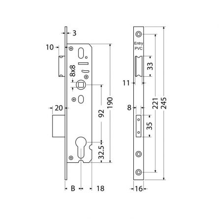 Zadl.z�mek ENTRY PVC 92/25 NIL16