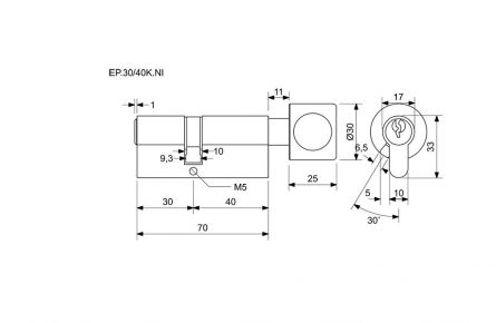 EURO PLUS st.vlo�ka 30+40Knofl�k nikl