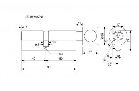 EURO SECURE bezp.vlo�ka 40+K50 nikl BT3