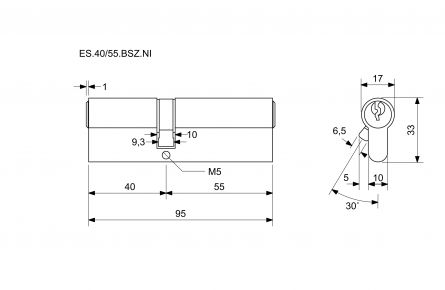 EURO SECURE bezp.vlo�ka 40+55 BSZ nikl BT3