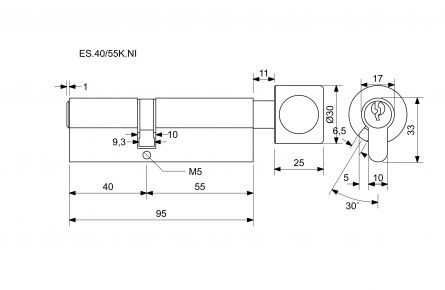 EURO SECURE bezp.vlo�ka 40+K55 nikl BT3