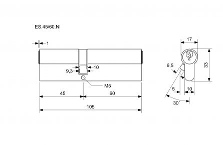 EURO SECURE bezp.vlo�ka 45+60 nikl BT3