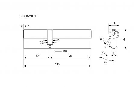 EURO SECURE bezp.vlo�ka 45+70 nikl BT3