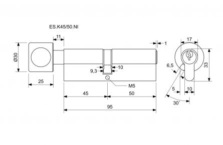 EURO SECURE bezp.vlo�ka 45K+50 nikl BT3