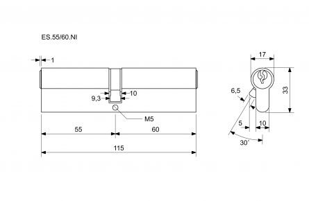 EURO SECURE bezp.vlo�ka 55+60 nikl BT3