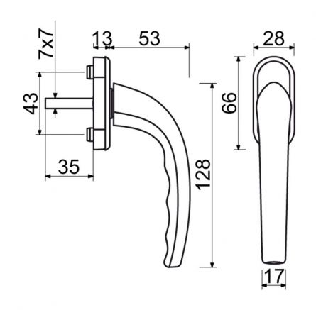 Klika ok.aret. 7/35mm im.nerez plast.o