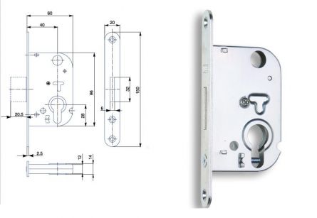 Zadl.z�mek K132 P-L z�vorov BZn