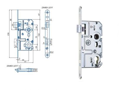 Zadl.z�mek K221 L Zn b� � 1ks FAB 72/77