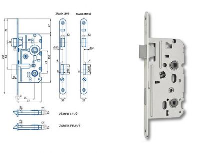 Zadl.z�mek K332 P BZN WC72/55/77