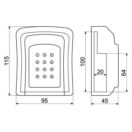 BOX NA KL��E ��seln� k�d.95x115x45mm na st�nu