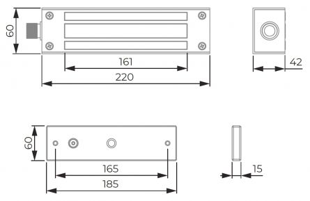 DORCAS Elektromagnet M1200WRS 12/24V 500kg vod�od.